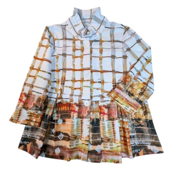 Simply Art by Dolcezza - Abstract Printed Button up Lightweight Jacket - Picture 7 of 9